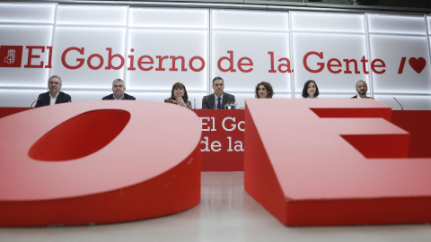 Imagen de la Ejecutiva Federal del PSOE celebrada este lunes en la sede del partido en Ferraz. Imagen de la Ejecutiva Federal del PSOE celebrada este lunes en la sede del partido en Ferraz.