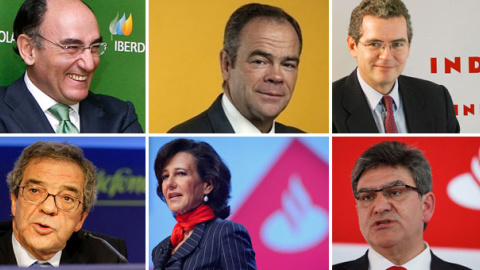 Ignacio Sánchez Galán, Íñigo Meirás, Pablo Isla, César Alierta, Ana Botín y José Antonio Álvarez Ignacio Sánchez Galán, Íñigo Meirás, Pablo Isla, César Alierta, Ana Botín y José Antonio Álvarez