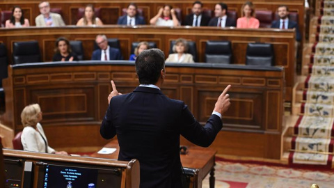 Pedro Sánchez durante la sesión de control al Gobierno Pedro Sánchez durante la sesión de control al Gobierno