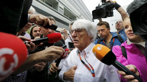 Bernie Ecclestone haciendo declaraciones a la prensa,- REUTERS Bernie Ecclestone haciendo declaraciones a la prensa,- REUTERS