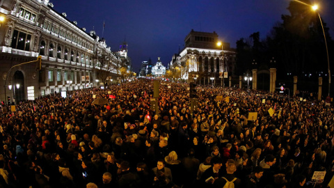 Manifestación del 8M en Madrid. ÓSCAR DEL POZO / AFP