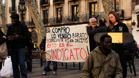 Manifestación Sindicato Manteros.- MJC