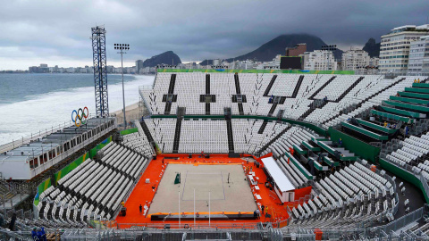 Un impresionante recinto albergará el voley-playa en la mismísima arena de Copacabana. /REUTERS