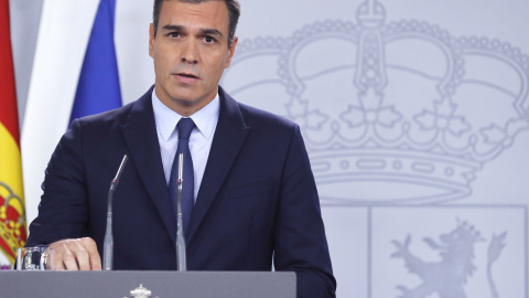 17/09/2019.- El presidente del Gobierno en Funciones Pedro Sánchez durante la rueda de prensa. / EFE -BALLESTEROS 17/09/2019.- El presidente del Gobierno en Funciones Pedro Sánchez durante la rueda de prensa. / EFE -BALLESTEROS