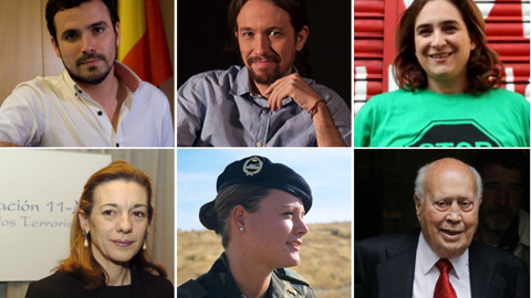 Alberto Garzón, Pablo Iglesias, Ada Colau, Pilar Manjón, Zaida Cantera y Álvaro Lapuerta Alberto Garzón, Pablo Iglesias, Ada Colau, Pilar Manjón, Zaida Cantera y Álvaro Lapuerta