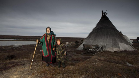 La etnia de pastores nómadas de los Nénets es una "víctima directa del cambio climático". GREENPEACE La etnia de pastores nómadas de los Nénets es una "víctima directa del cambio climático". GREENPEACE