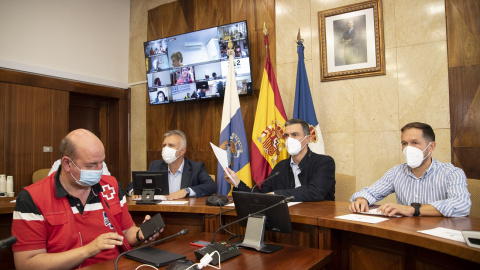 Sánchez visita La Palma por cuarta vez desde el inicio de la erupción del volcán de Cumbre Vieja Sánchez visita La Palma por cuarta vez desde el inicio de la erupción del volcán de Cumbre Vieja
