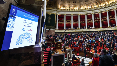 La cámara baja del Parlamento francés, en París, a 30 de enero de 2024. La cámara baja del Parlamento francés, en París, a 30 de enero de 2024.