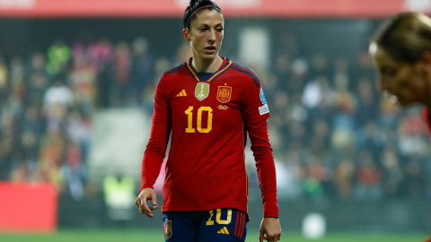 Imagen de archivo de la futbolista Jennifer Hermoso en su partido contra Italia en la Jenni Hermoso Women's Nations League. Imagen de archivo de la futbolista Jennifer Hermoso en su partido contra Italia en la Jenni Hermoso Women's Nations League.