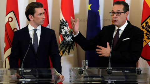 El canciller de Austria, el conservador Sebastian Kurz, y el vicecanciller, el ultra Heinz-Christian Strache. REUTERS/Archivo El canciller de Austria, el conservador Sebastian Kurz, y el vicecanciller, el ultra Heinz-Christian Strache. REUTERS/Archivo