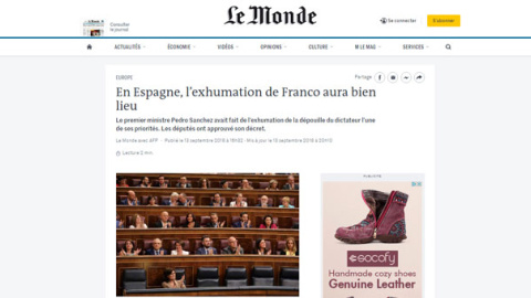 24-09-2019. 'Le Monde': "En España, la exhumación de Franco tendrá lugar"