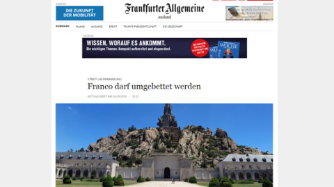 24-09-2019.- 'Frankfurte Allgemeine': "Franco puede ser enterrado de nuevo"