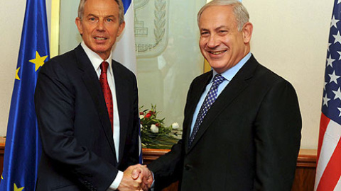 Blair y Netanyahu, durante un encuentro en Jerusalén - Efe Blair y Netanyahu, durante un encuentro en Jerusalén - Efe