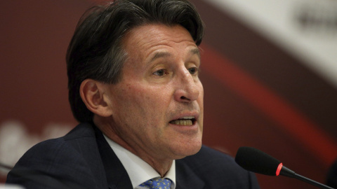 El mediofondista Sebastián Coe interviene en el congreso en el que ha sido elegido nuevo presidente de la IAAF. EFE El mediofondista Sebastián Coe interviene en el congreso en el que ha sido elegido nuevo presidente de la IAAF. EFE