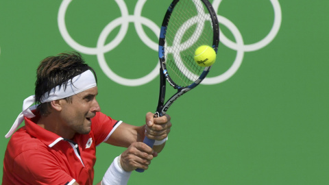 David Ferrer durante su partido contra el ruso Donskoy. /REUTERS