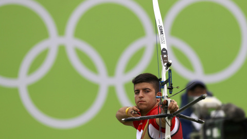 Miguel Alvariño durante la competición de tiro con arco. /REUTERS