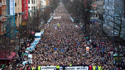 Gigantesca manifestación en Bilbao. | EFE