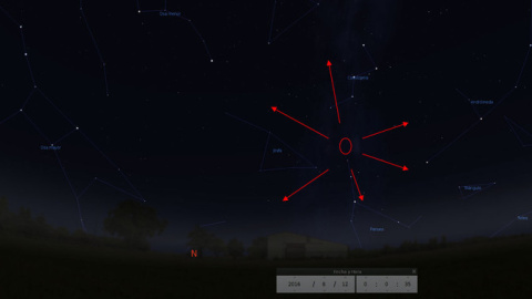 Imagen de la constelación de Perseo, de donde provienen estas estrellas fugaces/FAAE