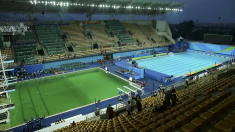 Las piscinas de saltos de trampolín y waterpolo, en el centro acuático Maria Lenk.- REUTERS Las piscinas de saltos de trampolín y waterpolo, en el centro acuático Maria Lenk.- REUTERS