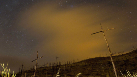 Las perseidas o lágrimas de San Lorenzo vistas en  desde Marganell (Barcelona). EFE/Marta Pérez