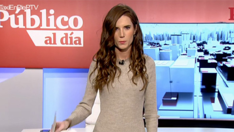 Núria Martínez, durante el informativo Público al Día del 23 de enero. Núria Martínez, durante el informativo Público al Día del 23 de enero.