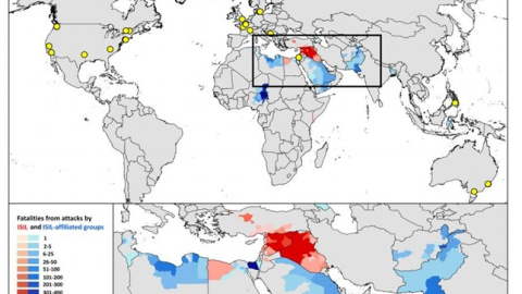 Expansión del Estado Islámico de 2013 a 2015.