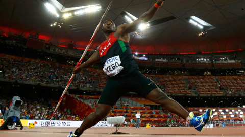 Julius Yego, durante la final de lanzamiento de jabalina en Pekín. REUTERS/Kai Pfaffenbach Julius Yego, durante la final de lanzamiento de jabalina en Pekín. REUTERS/Kai Pfaffenbach