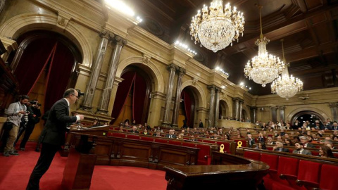 Jordi Turull, durante su última intervención en el pleno de investidura en el Parlament. - EFE Jordi Turull, durante su última intervención en el pleno de investidura en el Parlament. - EFE