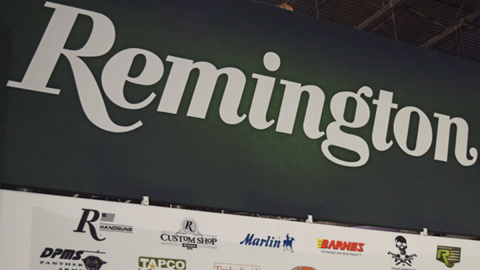 Un cartel de la fabricante de armas Remington, en la feria del sector de Las Vegas. Un cartel de la fabricante de armas Remington, en la feria del sector de Las Vegas.