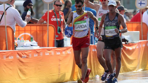 Jesús Ángel García Bragado durante los 50 kilómetros marcha. /REUTERS Jesús Ángel García Bragado durante los 50 kilómetros marcha. /REUTERS