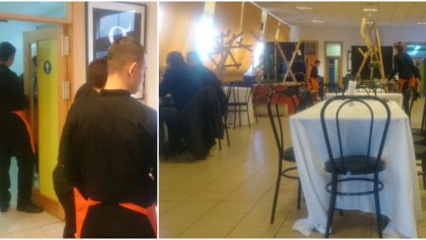 Los camareros del restaurante Bitácora son alumnos de hostelería del colegio Hipatia. / PÚBLICO Los camareros del restaurante Bitácora son alumnos de hostelería del colegio Hipatia. / PÚBLICO