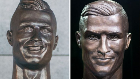 A la izquierda, el busto original y a la derecha la nueva versión del escultor Emanuel Santos. A la izquierda, el busto original y a la derecha la nueva versión del escultor Emanuel Santos.
