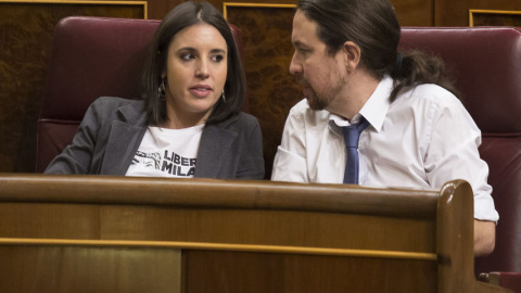 Irene Montero y Pablo Iglesias. Irene Montero y Pablo Iglesias.
