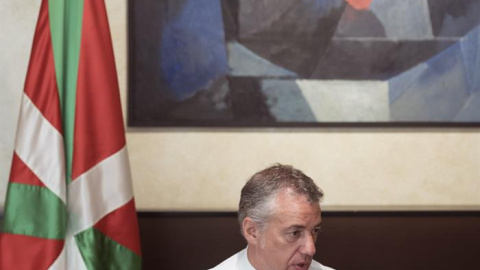 El lehendakari y candidato del PNV a la reelección, Iñigo Urkullu, durante la entrevista/EFE El lehendakari y candidato del PNV a la reelección, Iñigo Urkullu, durante la entrevista/EFE