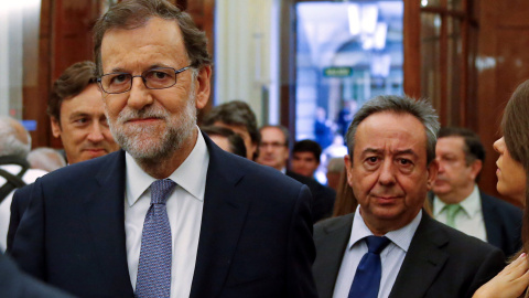 El presidente del Gobierno en funciones, Mariano Rajoy, llega al Congreso de los Diputados para participar en el debate de investidura de este miércoles.- REUTERS