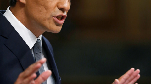 Pedro Sánchez durante el debate de investidura de este miércoles.- REUTERS