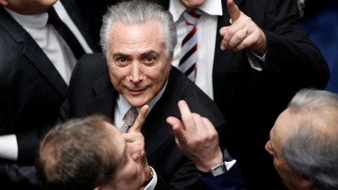 Michel Temer, tras jurar como nuevo presidente de Brasil. - REUTERS Michel Temer, tras jurar como nuevo presidente de Brasil. - REUTERS