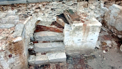 Restes de les antigues estructures del monestir de Sant Daniel de Girona que s'han localitzat durant les obres que porta a terme Endesa