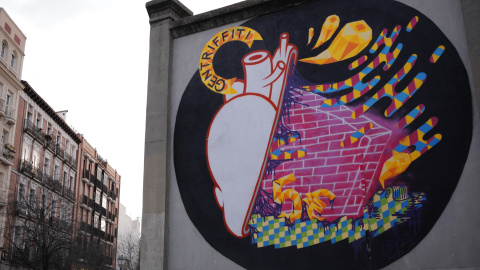 Graffiti crítico con el fenómeno de la gentrificación.- A.B. Graffiti crítico con el fenómeno de la gentrificación.- A.B.