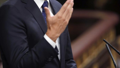 El secretario general del PSOE, Pedro Sánchez, durante su intervención en el debate de investidura. - EFE El secretario general del PSOE, Pedro Sánchez, durante su intervención en el debate de investidura. - EFE