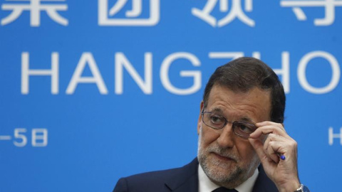 El presidente del Gobierno español en funciones, Mariano Rajoy, durante la rueda de prensa que ha ofrecido hoy al término de la cumbre del G20 que se celebra en China. EFE/Juan Carlos Hidalgo El presidente del Gobierno español en funciones, Mariano Rajoy, durante la rueda de prensa que ha ofrecido hoy al término de la cumbre del G20 que se celebra en China. EFE/Juan Carlos Hidalgo