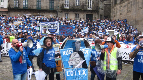 Manifestación de los funcionarios de justicia en el segundo mes de huelga. E.P. Manifestación de los funcionarios de justicia en el segundo mes de huelga. E.P.
