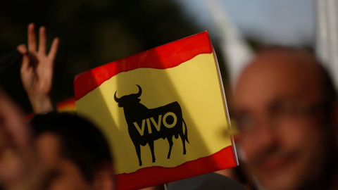 Una persona con una pancarta durante la manifestación convocada por PACMA. REUTERS/Susana Vera