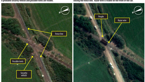 Los refugiados cruzan las vías del tren entre las fronteras, buscando un camino para llegar a Europa. AMNISTÍA INTERNACIONAL