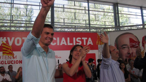 El secretario general del PSOE, Pedro Sánchez, durante el acto en Girona para apoyar a Miquel Iceta, el candidato del PSC a las elecciones de Catalunya./ EUROPA PRESS El secretario general del PSOE, Pedro Sánchez, durante el acto en Girona para apoyar a Miquel Iceta, el candidato del PSC a las elecciones de Catalunya./ EUROPA PRESS