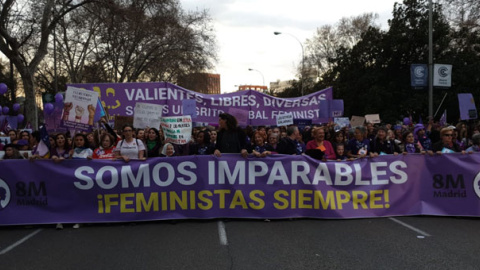 Cabecera de la manifestación feminista del 8M en Madrid. / FERMÍN GRODIRA Cabecera de la manifestación feminista del 8M en Madrid. / FERMÍN GRODIRA