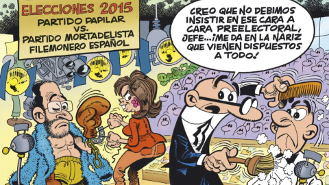 Portada de '¡Elecciones!', el nuevo álbum de Mortadelo y Filemón. EFE Portada de '¡Elecciones!', el nuevo álbum de Mortadelo y Filemón. EFE