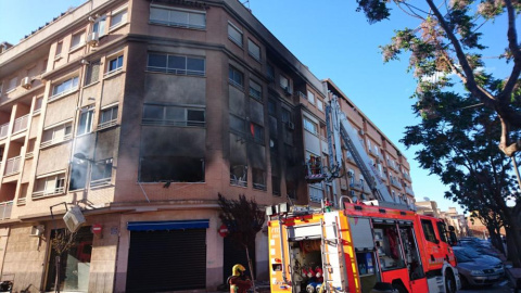 Imagen del incendio. Consorcio Privincial de Bomberos de Valencia Imagen del incendio. Consorcio Privincial de Bomberos de Valencia