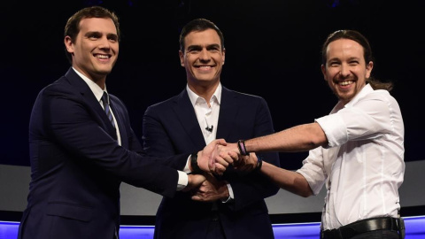 Albert Rivera, Pedro Sánchez y Pablo Iglesias en una imagen de archivo / EFE Albert Rivera, Pedro Sánchez y Pablo Iglesias en una imagen de archivo / EFE
