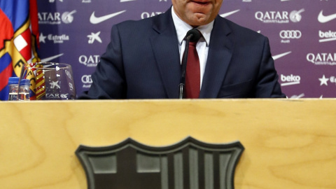 Bartomeu, durante la rueda de prensa. REUTERS/Albert Gea